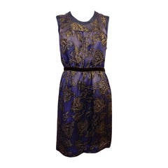 Etro Lilac and Gold Paisley Satin Dress