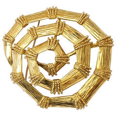Tiffany Spiral Gold Brooch