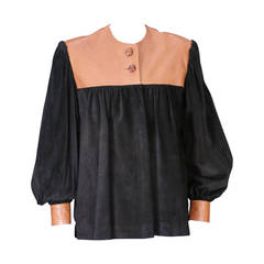 Vintage Mario Valentino Suede and Leather Artist Top