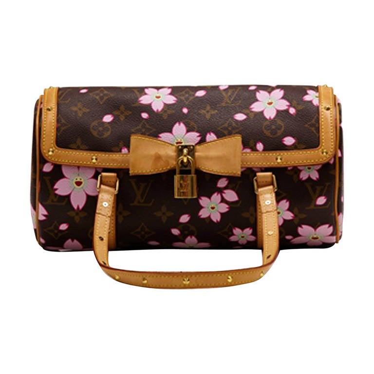 Louis Vuitton, Bags, Louis Vuitton Takashi Murakami Papillon Monogram  Pink Cherry Blossom Barrel Bag