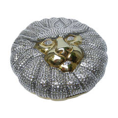 Vintage NINA RICCI Paris Opulent Jeweled Crystal Lion Evening Bag c 1980