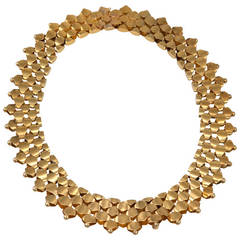 Antique Flexible Gold Collar Link Necklace