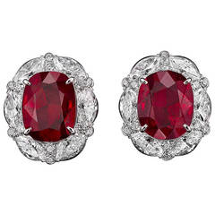5.56 Carats Burma Ruby Earrings