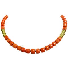 Henry Dunay Coral Bead Necklace and Bracelet Set