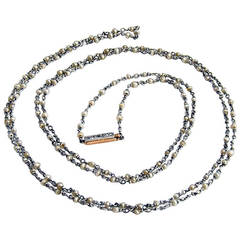 Edwardian Natural Pearl Platinum Necklace