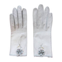 Hermes Vintage Embroidered Gloves 1961
