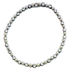 Edwardian Natural Pearl Diamond Bracelet