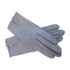 Vintage Yves St. Laurent Rive Gauche Silver, Blue-Grey Gloves