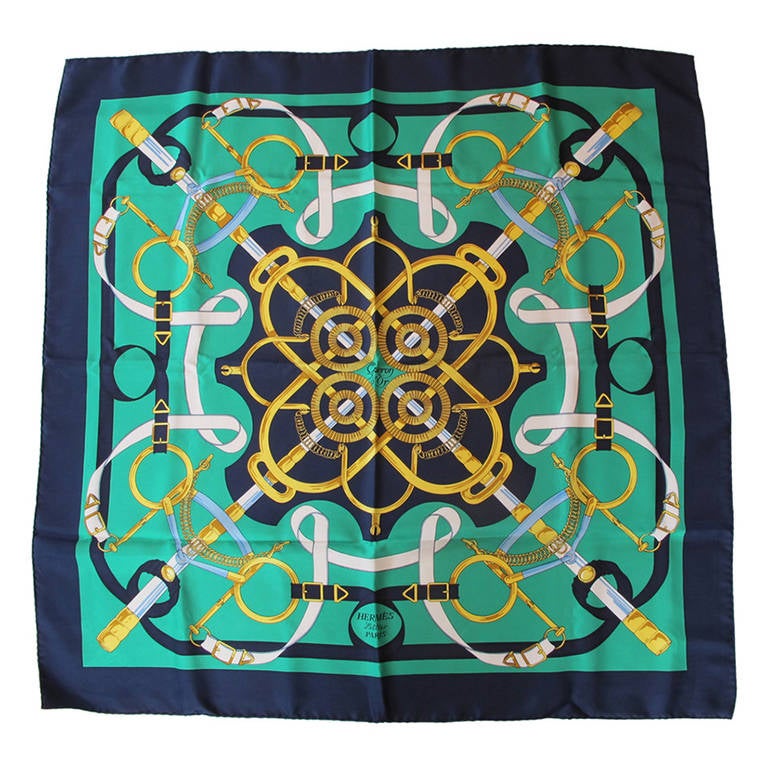 Hermes Pellier Paris Eperon D'or Scarf For Sale at 1stDibs