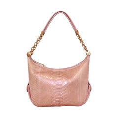 Judith Leiber Pink Snake Skin Handbag