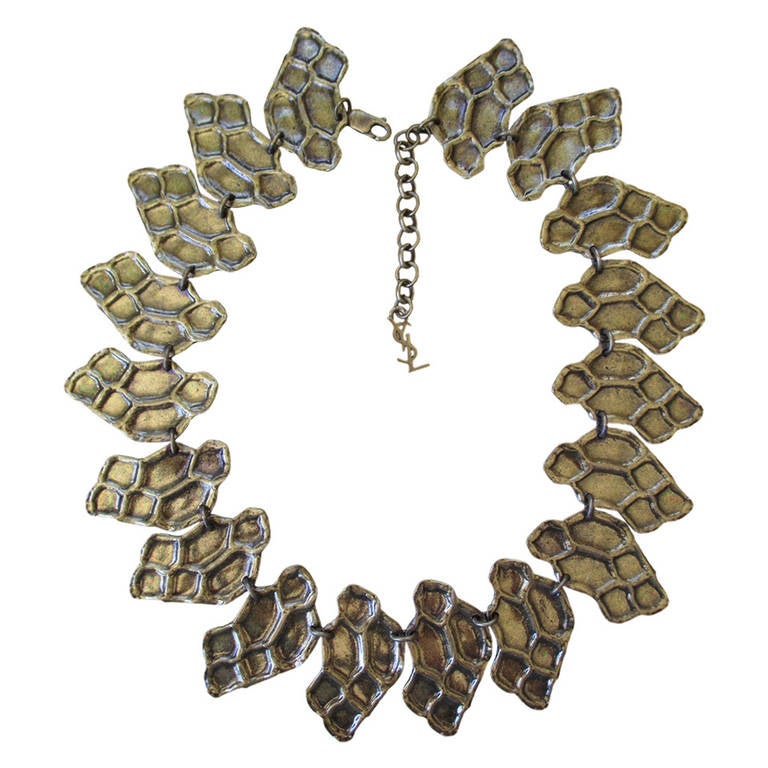Yves Saint Laurent Rive Guache Vintage Honeycomb Necklace