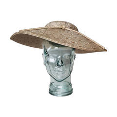 1950s Lanvin Haute Couture straw hat