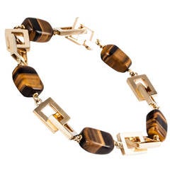 Tiger's Eye Yellow Gold Bracelet 11