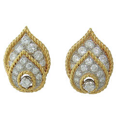 Van Cleef & Arpels Diamond Gold Earrings