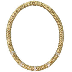 Bulgari Spiga Diamond Gold Necklace