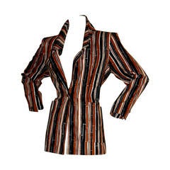 Vintage Yves Saint Laurent Rive Gauche Bamboo Blazer w/ Tribal Ethnic Buttons 10