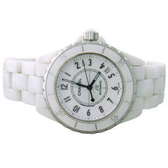 Chanel White Ceramic J12 Automatic Wristwatch