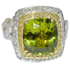 Peridot Platinum Ring
