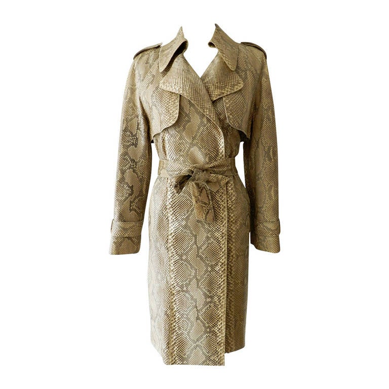 Yves Saint Laurent Vintage Python Skin Trench Coat at 1stDibs