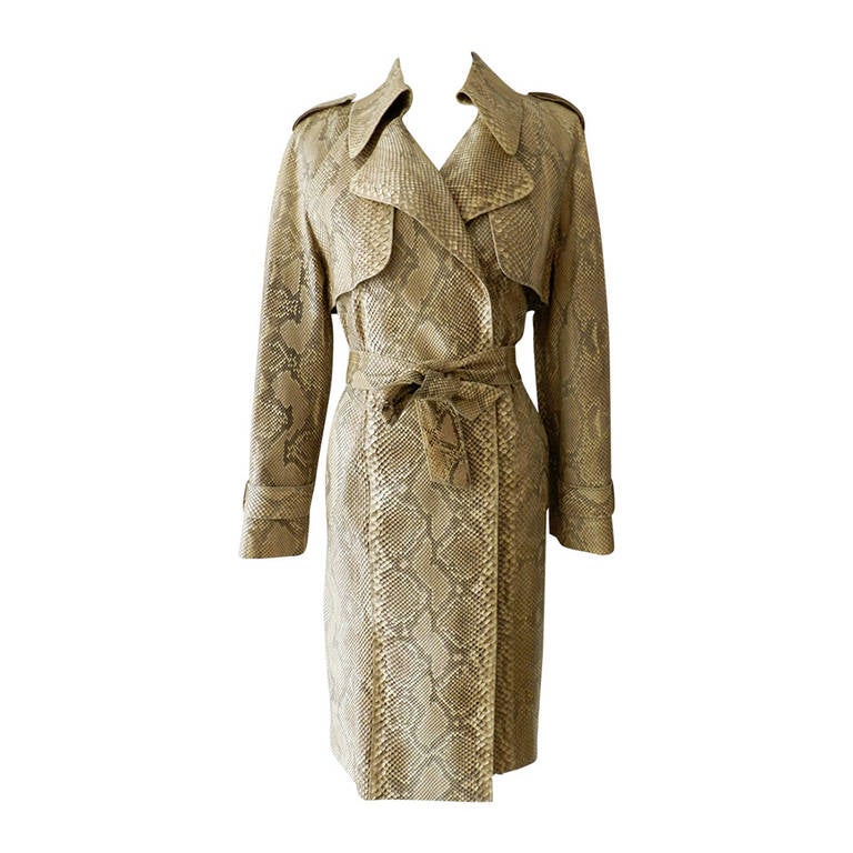 Yves Saint Laurent Vintage Python Skin Trench Coat