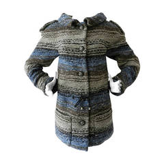 Chanel Blue / Brown Sweater Coat