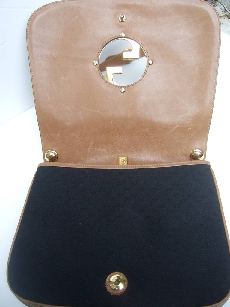 GUCCI Italy Black Canvas Blondie Shoulder Bag ca 1970 In Good Condition In University City, MO