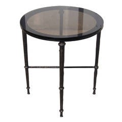 Hand-Hammered Iron Side Table in the Style of Giacometti