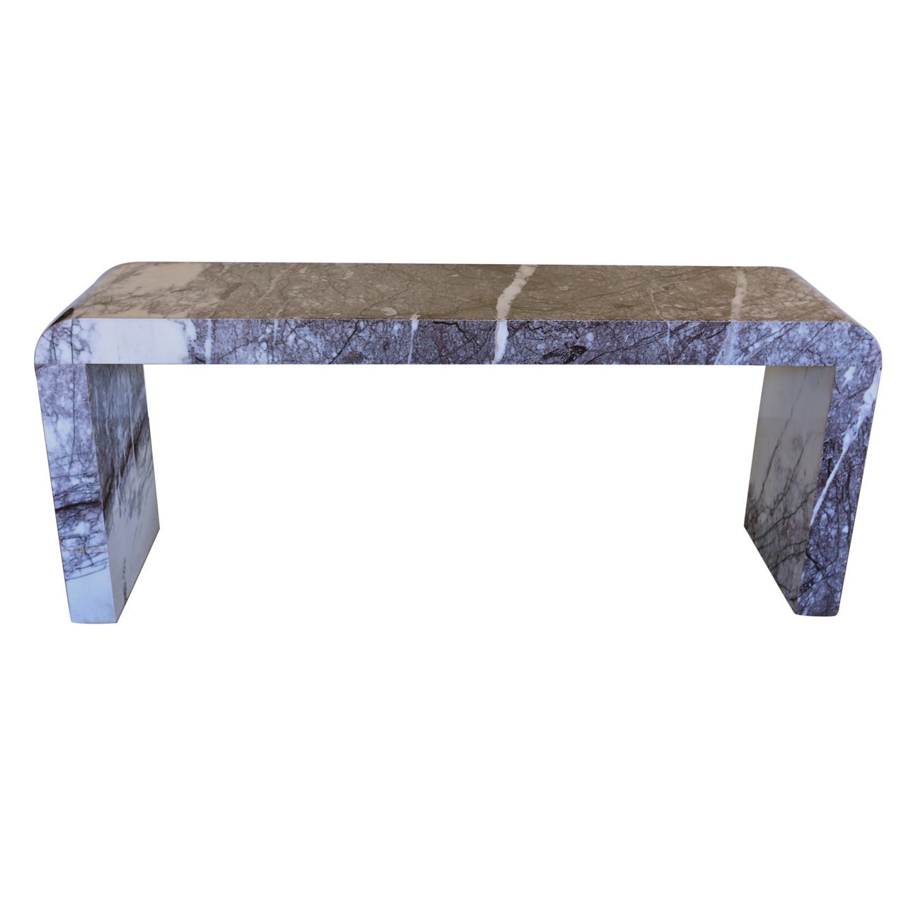Custom Marble Waterfall Console Table