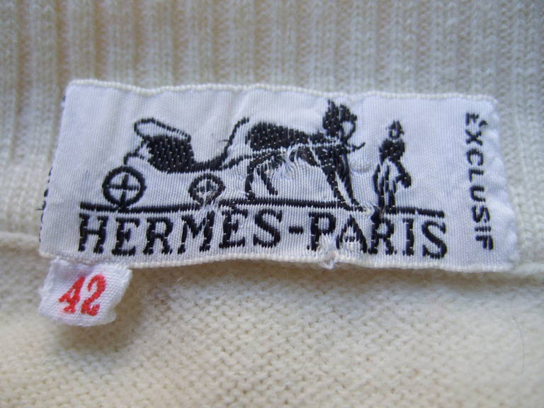 Hermes Paris Equestrian Silk & Wool Turtleneck Sweater Size 42 2