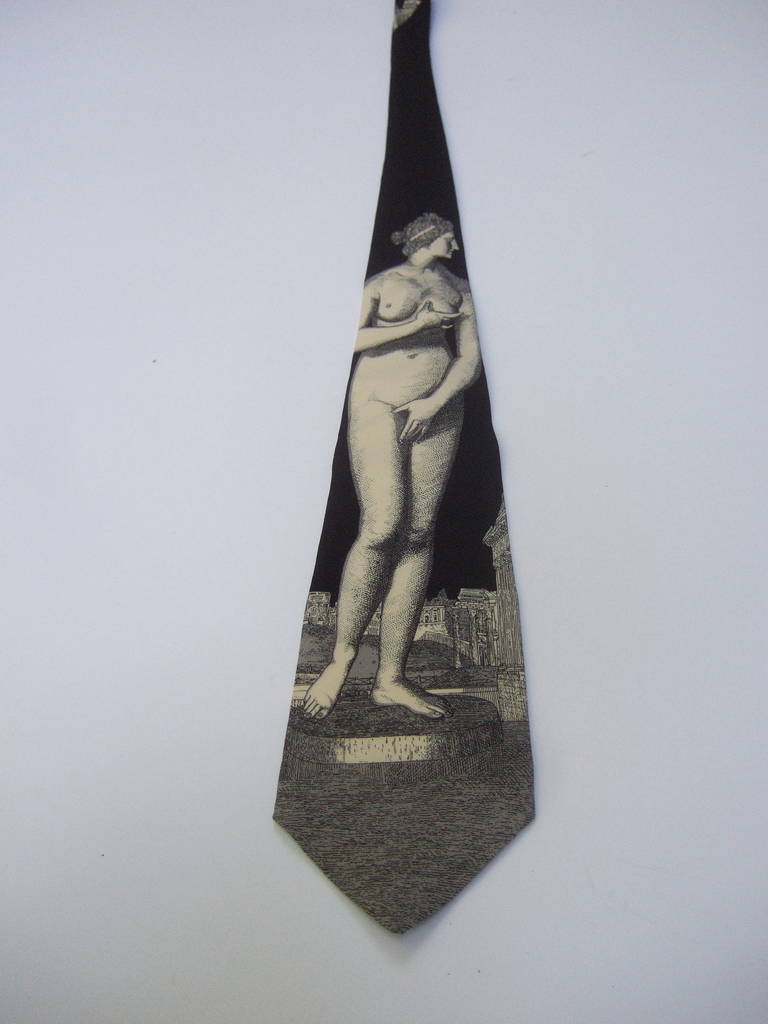 FORNASETTI Unique Silk Print Necktie Made in Italy 1