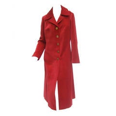 Roberta di Camerino Scarlet Red Velvet Coat Made in Italy c 1970 7
