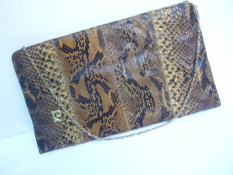 Pierre Cardin Schlanke Python Versatile Clutch Tasche um 1970 (Grau) im Angebot