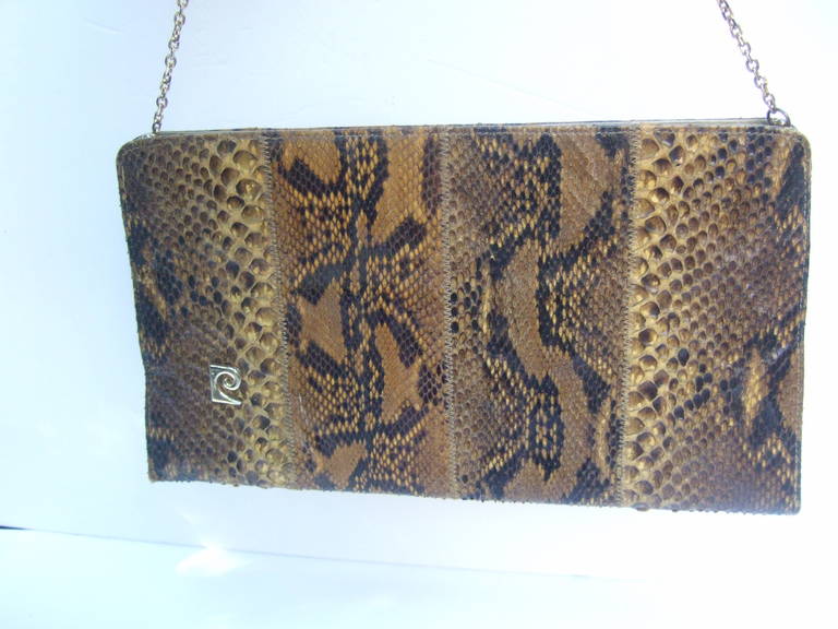 Pierre Cardin - Pochette polyvalente en python élégante, circa 1970 en vente 2