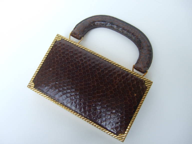 Sleek Snakeskin Evening Bag Cigarette Case Compact c 1950