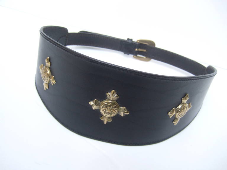 Ceinture En Cuir Pour Femme Saks Fifth Avenue - Noire, Taille Medium - Occasion Bon état