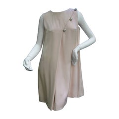 Bill Blass Blush Pink Silk Sleeveless Sheath Dress c 1970