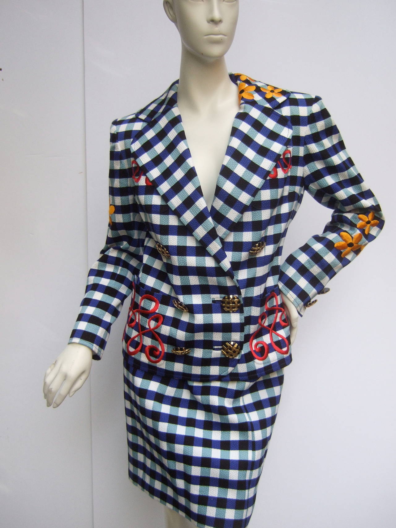 Christian Lacroix Paris Stunning Flamboyant Skirt Suit Size 36 In New Condition In University City, MO