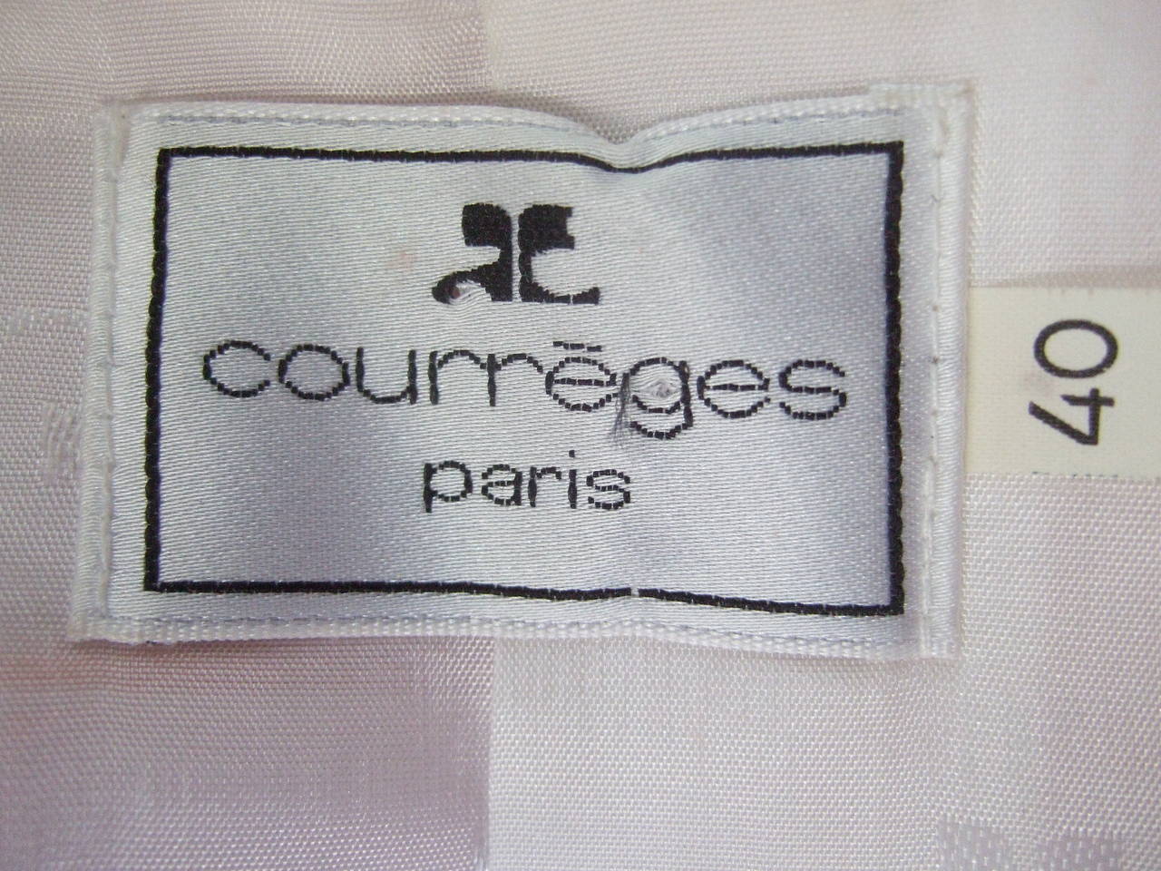 Courreges Paris Iconic Mod Pink Vinyl Jacket & Skirt Suit Size 40 1