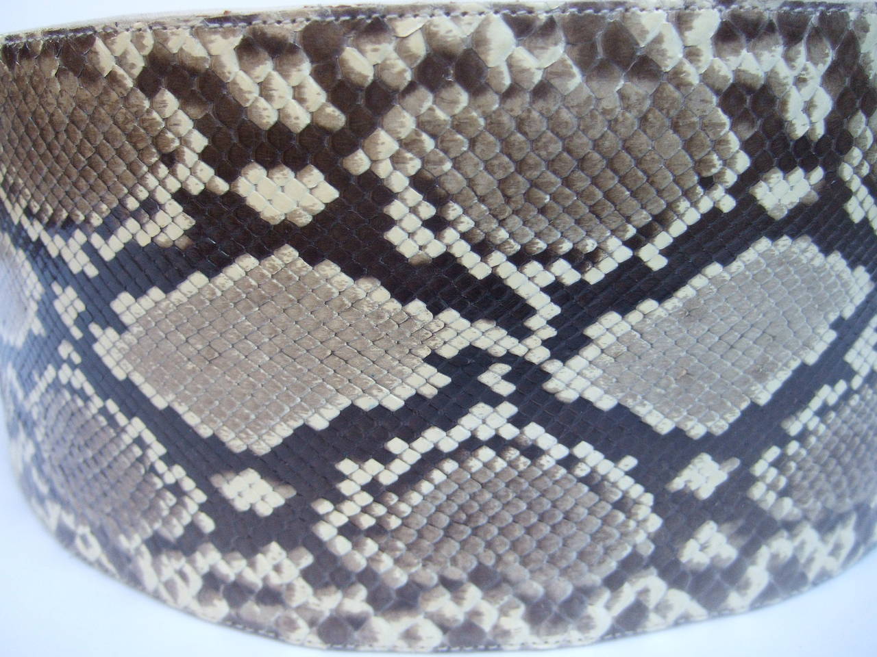 Exotic Python Wide Cummerbund Style Belt 1