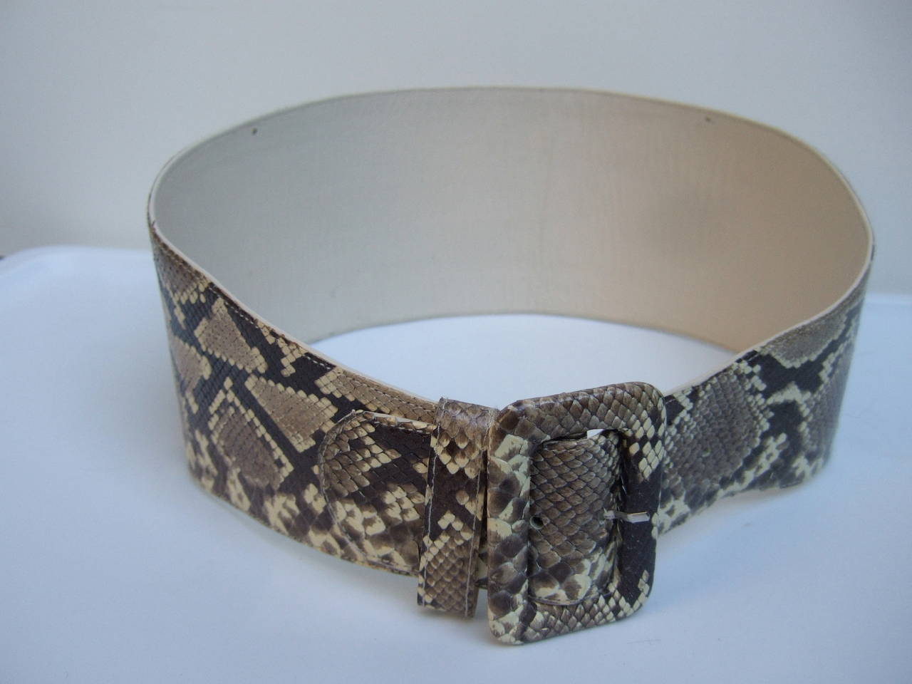 Brown Exotic Python Wide Cummerbund Style Belt