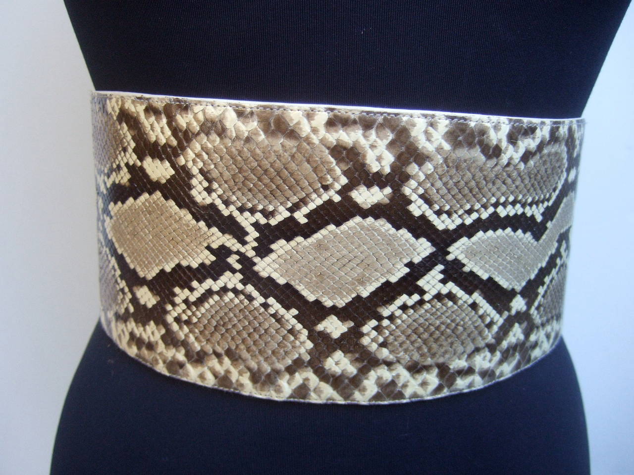 Exotic Python Wide Cummerbund Style Belt 2