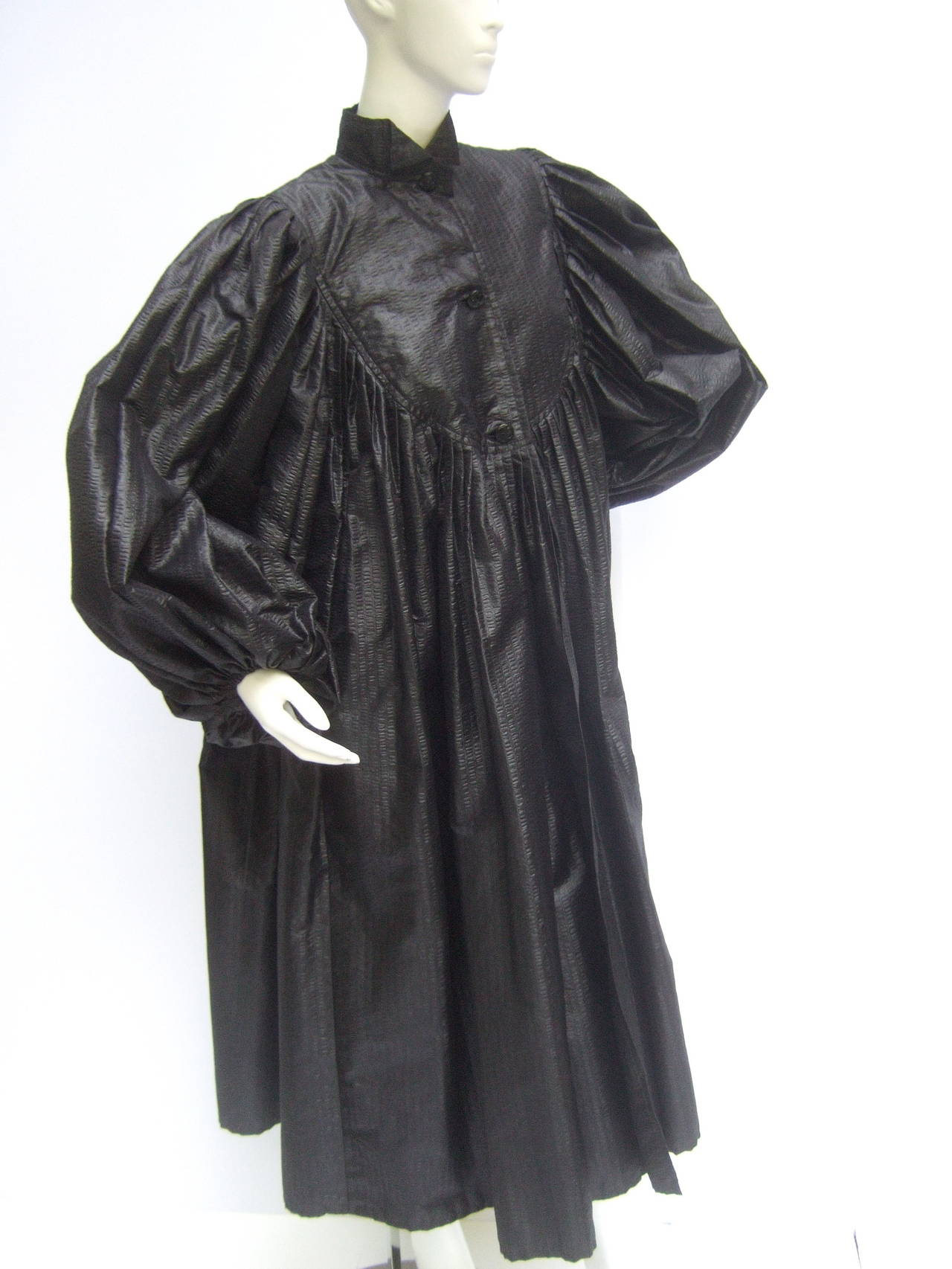 GALANOS Avant Garde Black Voluminous Evening Coat c 1970 1