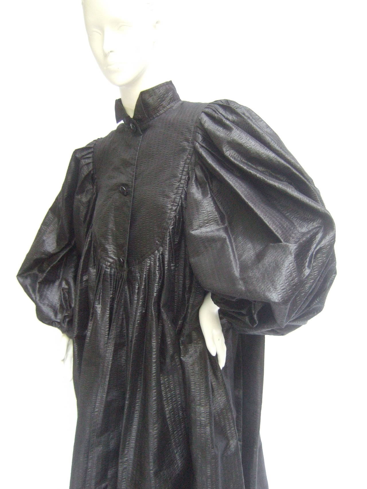GALANOS Avant Garde Black Voluminous Evening Coat c 1970 3