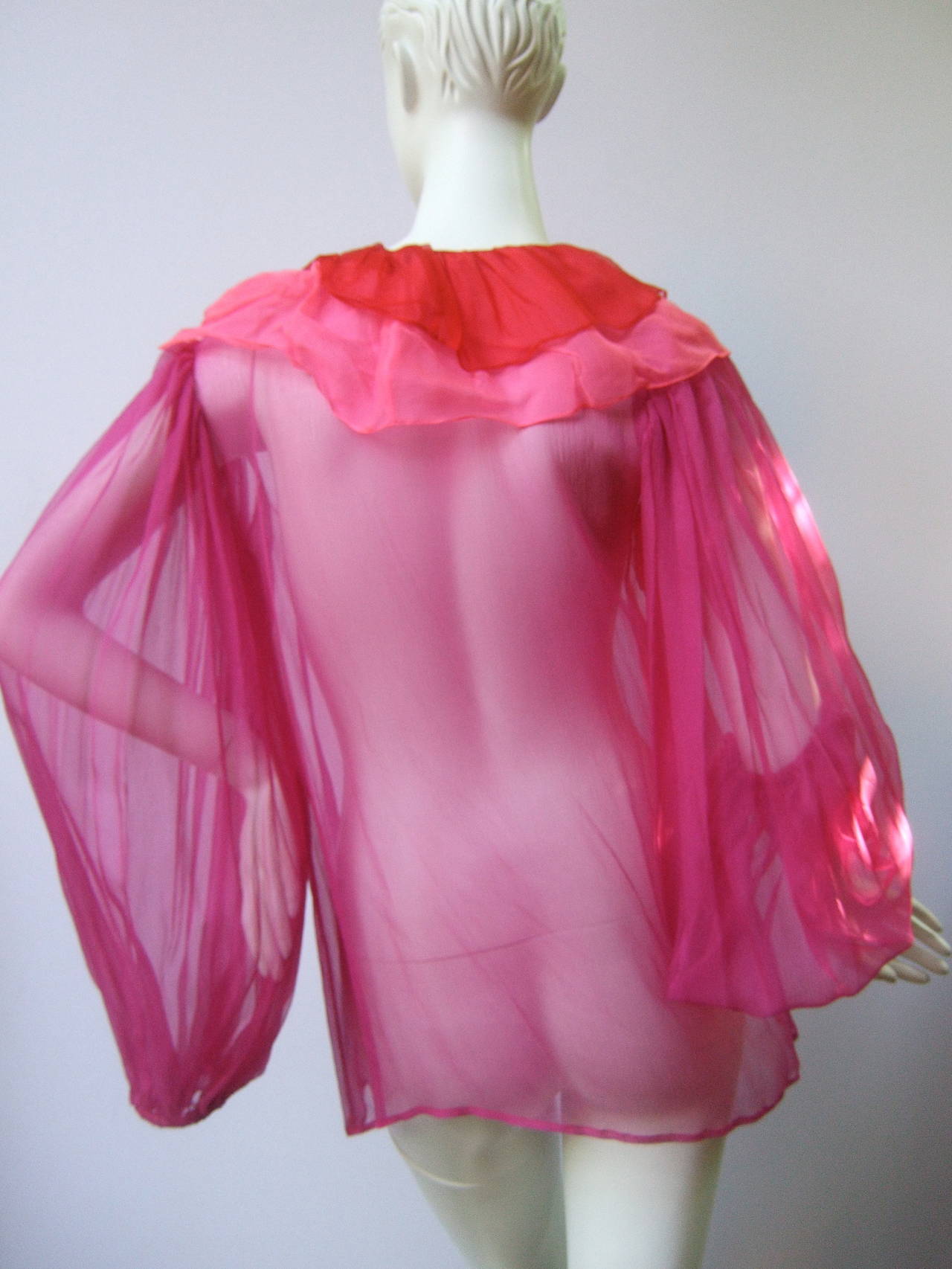 Women's Yves Saint Laurent Rive Gauche Silk Duster & Blouse Ensemble c 1970