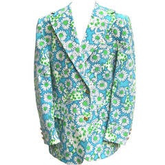 Used Lilly Pulitzer Men's Whimsical Jungle Print Jacket c 1970s Size 41