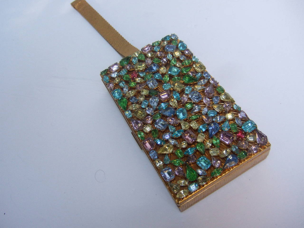 Women's Evans Crystal Encrusted Evening Bag Cigarette Case Compact c 1960
