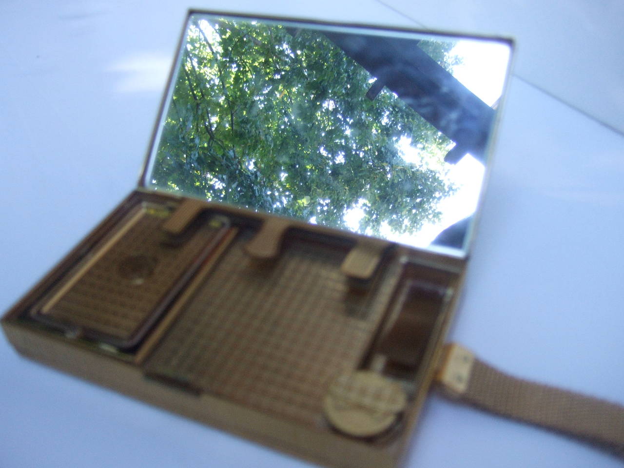 Evans Crystal Encrusted Evening Bag Cigarette Case Compact c 1960 5