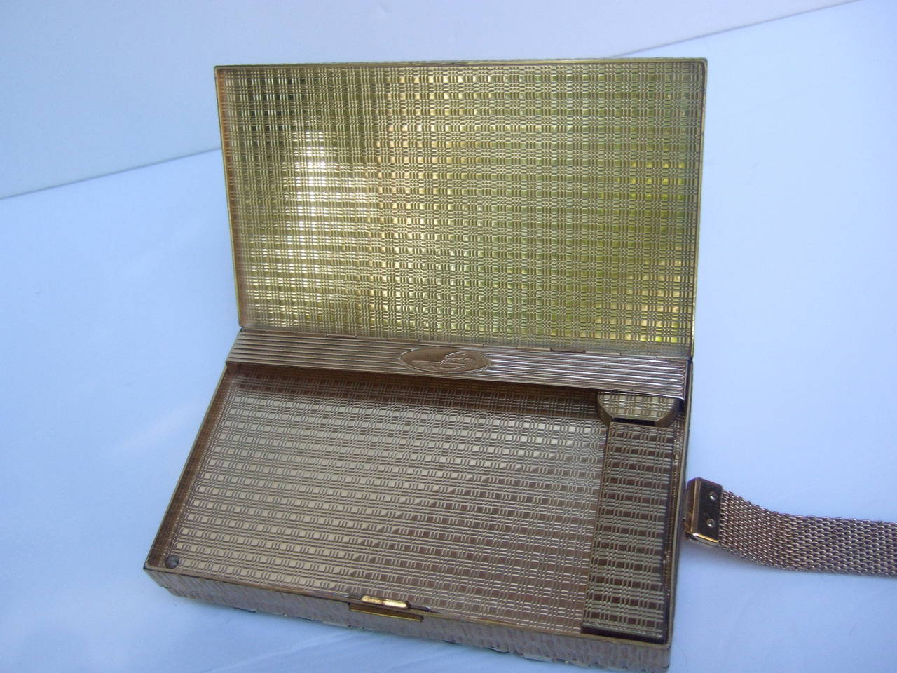 Evans Crystal Encrusted Evening Bag Cigarette Case Compact c 1960 4