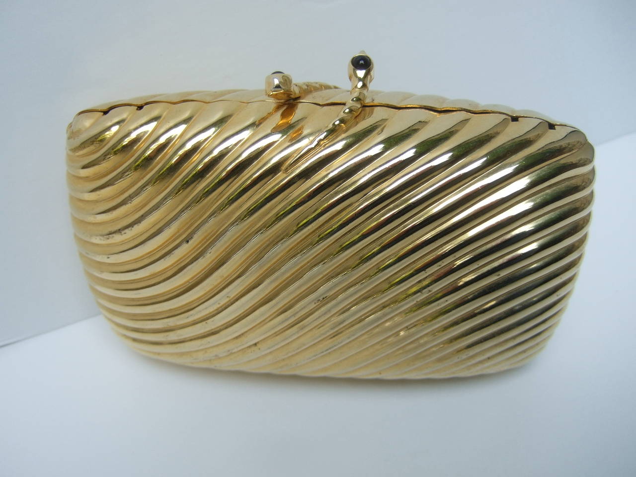 Women's Saks Fifth Avenue Opulent Gilt Metal Serpent Evening Bag Made in Italy