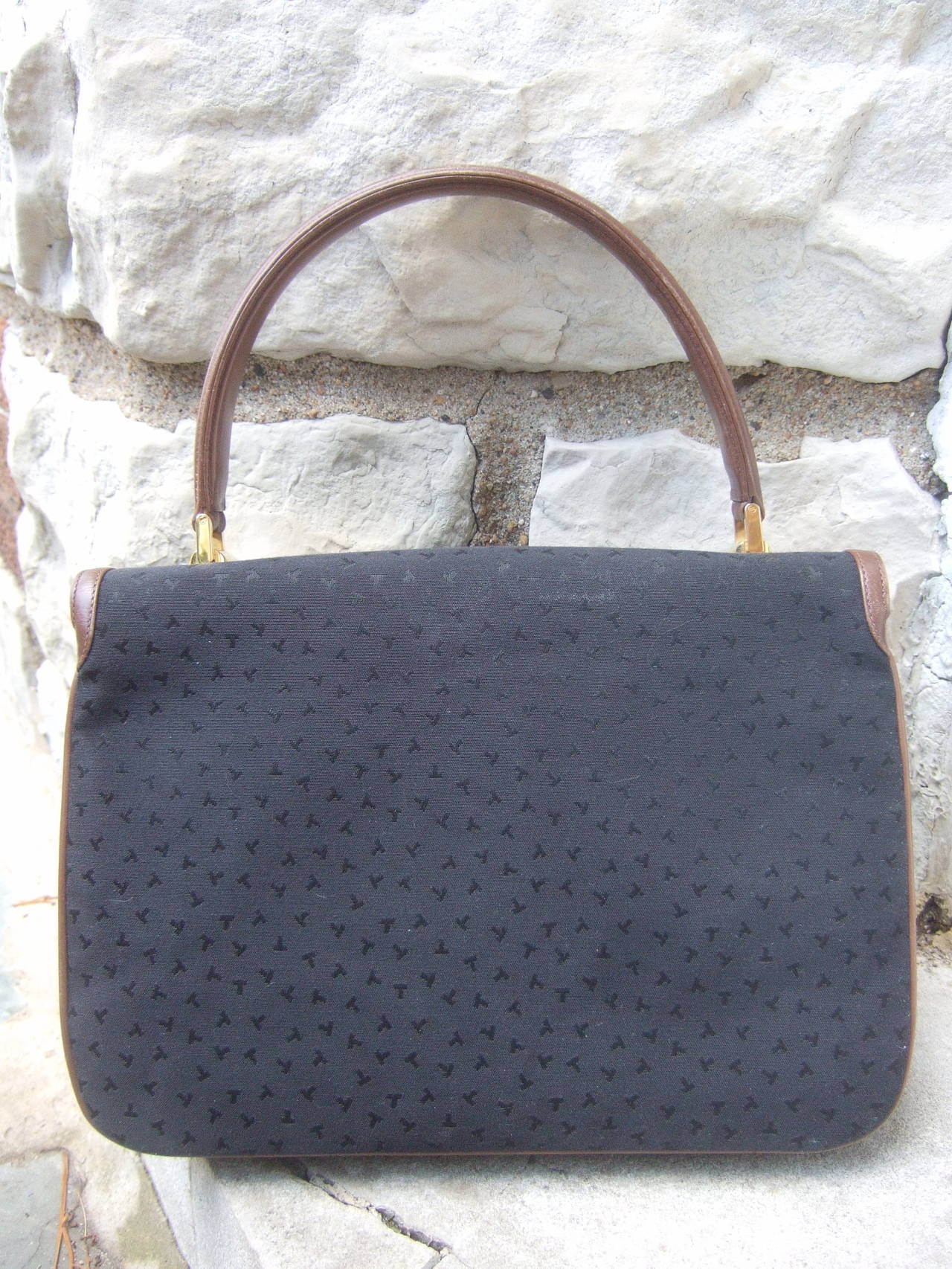 Tiffany & Company Black Canvas Handbag Made in Italy c 1980 3